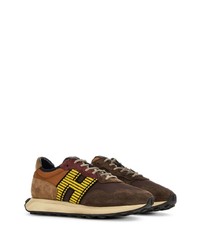 braune Leder niedrige Sneakers von Hogan