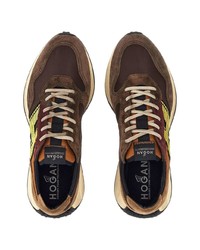 braune Leder niedrige Sneakers von Hogan