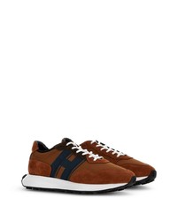 braune Leder niedrige Sneakers von Hogan