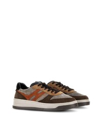 braune Leder niedrige Sneakers von Hogan