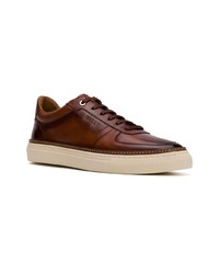 braune Leder niedrige Sneakers von Bally