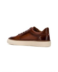 braune Leder niedrige Sneakers von Bally