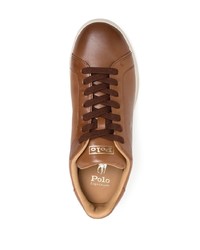 braune Leder niedrige Sneakers von Polo Ralph Lauren