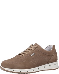 braune Leder niedrige Sneakers von IGI&CO