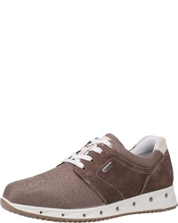 braune Leder niedrige Sneakers von IGI&CO