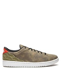 braune Leder niedrige Sneakers von Jordan