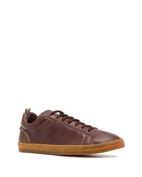 braune Leder niedrige Sneakers von Officine Creative