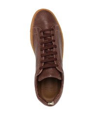 braune Leder niedrige Sneakers von Officine Creative