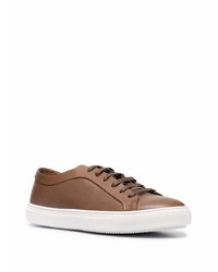 braune Leder niedrige Sneakers von Fratelli Rossetti