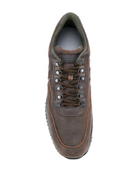 braune Leder niedrige Sneakers von Hogan