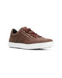 braune Leder niedrige Sneakers von Tod's