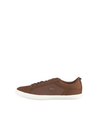 braune Leder niedrige Sneakers von Lacoste