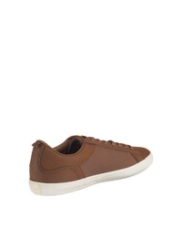 braune Leder niedrige Sneakers von Lacoste