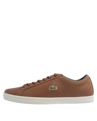 braune Leder niedrige Sneakers von Lacoste