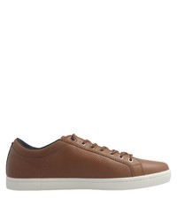 braune Leder niedrige Sneakers von Lacoste