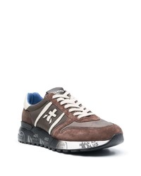 braune Leder niedrige Sneakers von Premiata