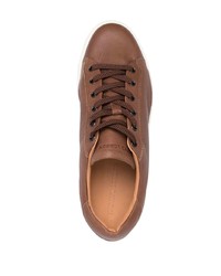 braune Leder niedrige Sneakers von Harrys Of London