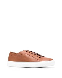 braune Leder niedrige Sneakers von Fratelli Rossetti