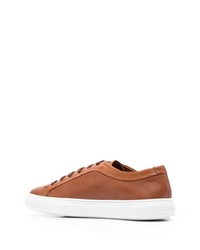 braune Leder niedrige Sneakers von Fratelli Rossetti