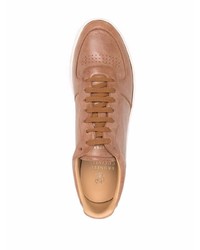 braune Leder niedrige Sneakers von Brunello Cucinelli