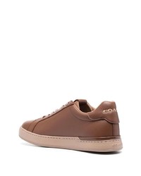 braune Leder niedrige Sneakers von Coach