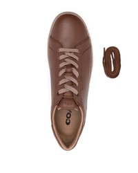 braune Leder niedrige Sneakers von Coach