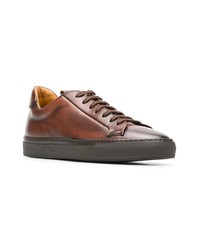 braune Leder niedrige Sneakers von Doucal's