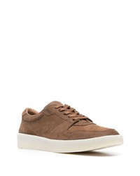 braune Leder niedrige Sneakers von BOSS