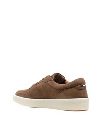 braune Leder niedrige Sneakers von BOSS