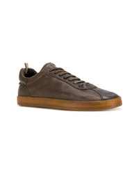 braune Leder niedrige Sneakers von Officine Creative