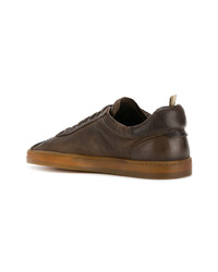 braune Leder niedrige Sneakers von Officine Creative