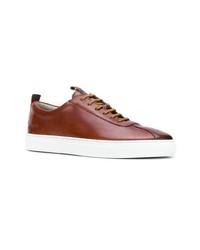 braune Leder niedrige Sneakers von Grenson