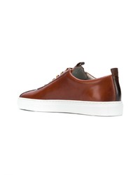 braune Leder niedrige Sneakers von Grenson