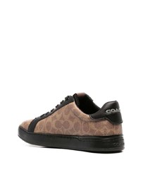 braune Leder niedrige Sneakers von Coach