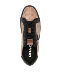 braune Leder niedrige Sneakers von Coach