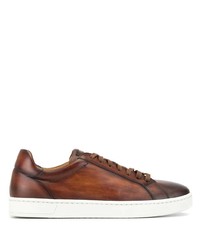 braune Leder niedrige Sneakers von Magnanni