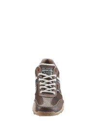 braune Leder niedrige Sneakers von Mustang Shoes