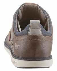 braune Leder niedrige Sneakers von Mustang Shoes