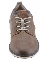 braune Leder niedrige Sneakers von Mustang Shoes