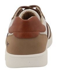braune Leder niedrige Sneakers von Mustang Shoes