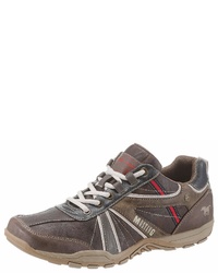 braune Leder niedrige Sneakers von Mustang Shoes