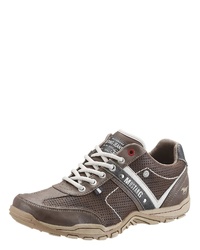 braune Leder niedrige Sneakers von Mustang Shoes