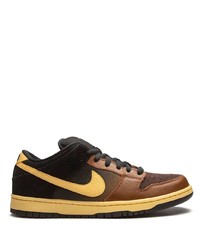 braune Leder niedrige Sneakers von Nike