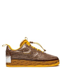 braune Leder niedrige Sneakers von Nike