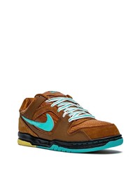 braune Leder niedrige Sneakers von Nike