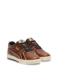 braune Leder niedrige Sneakers von Palm Angels