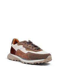 braune Leder niedrige Sneakers von Magnanni