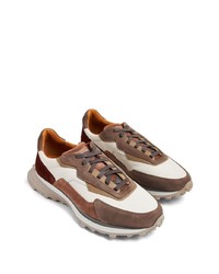 braune Leder niedrige Sneakers von Magnanni