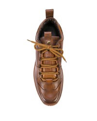 braune Leder niedrige Sneakers von Buscemi