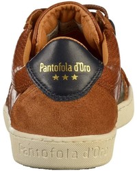 braune Leder niedrige Sneakers von Pantofola D'oro